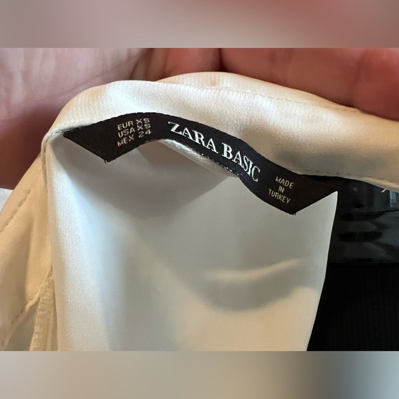 Zara basic cream blouse with attached cami sz XS - Picture 7 of 8